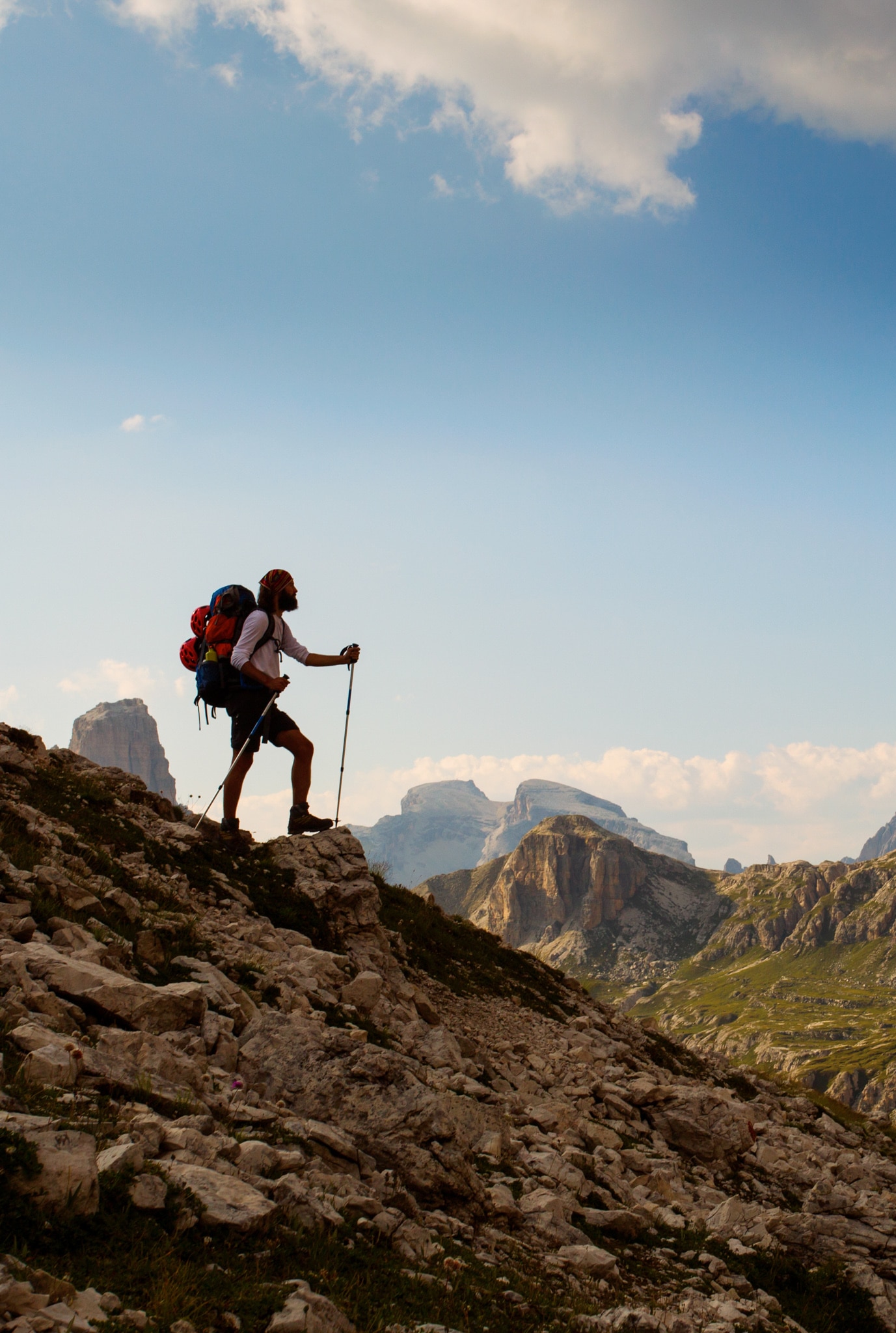 hiking to the summit