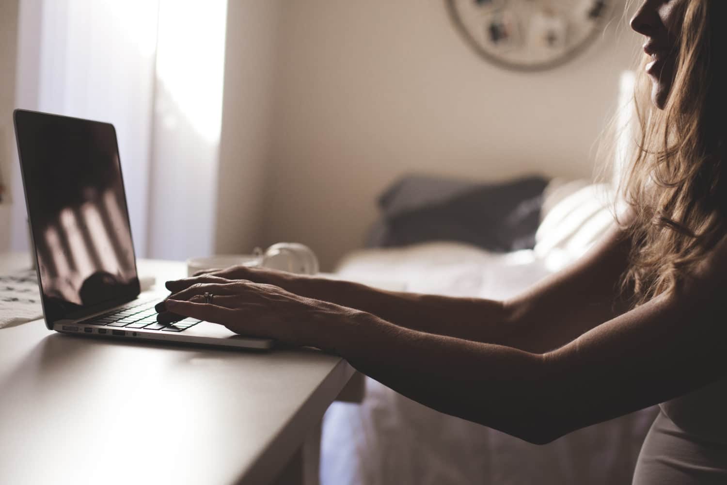 woman on computer